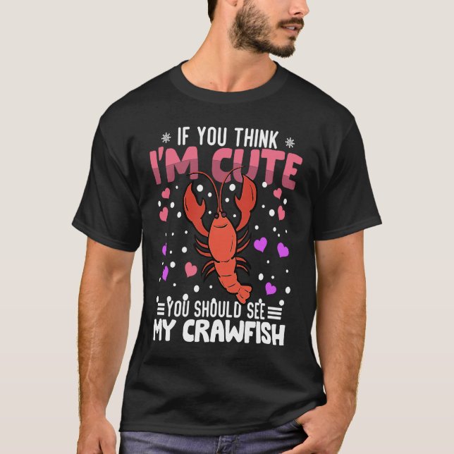 Crawfish Heart Valentine's Day Animal For Womens K T-Shirt (Front)