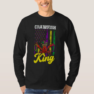 Crawfish King Beads Mardi Gras Flag Dab Kids Toddl T-Shirt