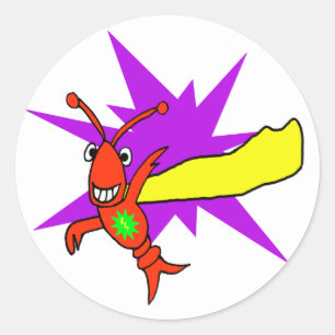Crawfish (Lobster) Superhero Classic Round Sticker