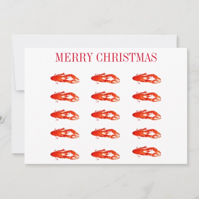Crawfish Merry Christmas  Holiday Card (Front)