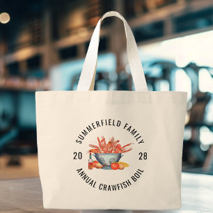 Crawfish Party Seafood Boil Custom Matching Family Large Tote Bag