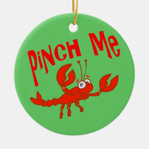 Crawfish Pinch Me Cartoon Ceramic Tree Decoration