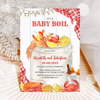 Crawfish Seafood Boil Baby Shower Invitation