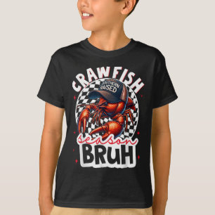 Crawfish Season Bruh Crawfish Hat Boy Funny Seafoo T-Shirt