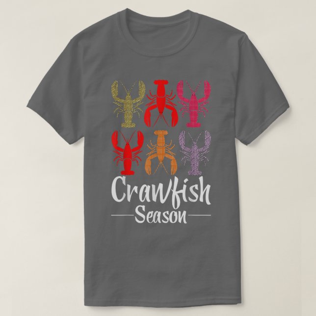Crawfish Season Funny Crayfish Leopard  T-Shirt (Design Front)