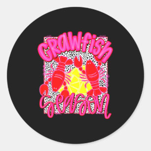 Crawfish Season Funny Tee For Men Women Kids  Classic Round Sticker