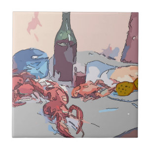 Crawfish Still Life Tile