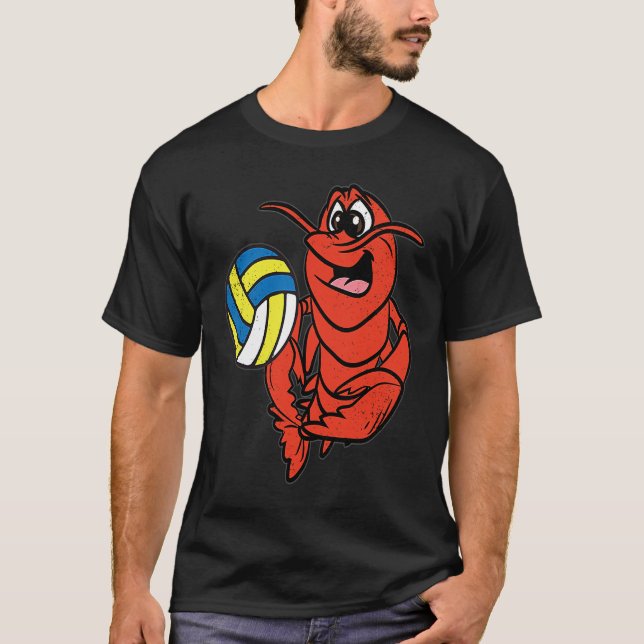 Crawfish Volleyball Player Mardi Gras Sport Carniv T-Shirt (Front)