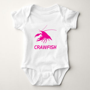 crawfish's silhouette (Pink) Baby Bodysuit