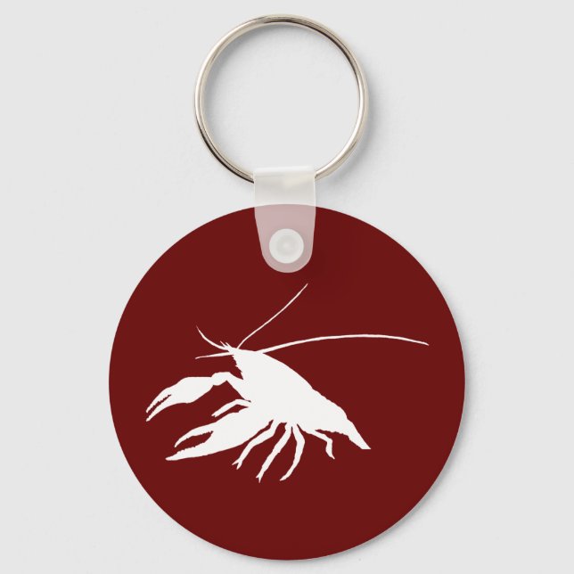 crawfish's　silhouette (White) Key Ring (Front)