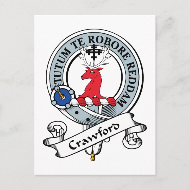 Crawford Clan Badge Postcard (Front)