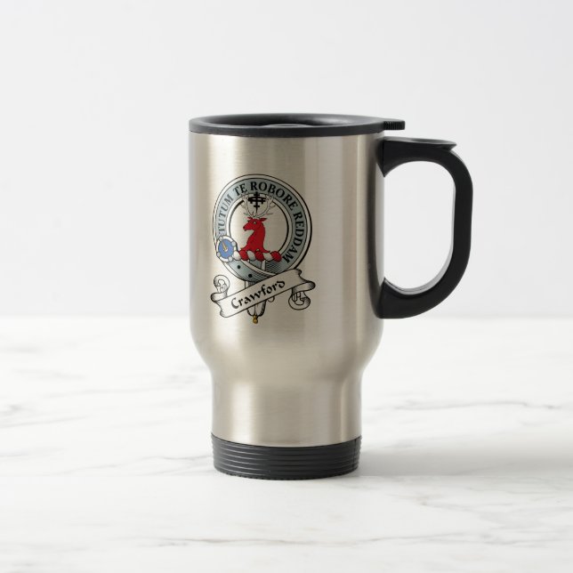 Crawford Clan Badge Travel Mug (Right)
