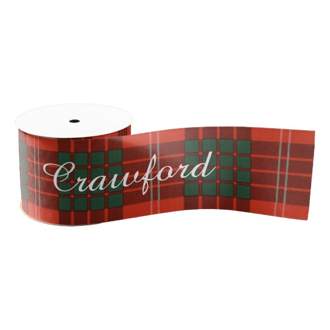 Crawford clan Plaid Scottish tartan Grosgrain Ribbon (Spool)