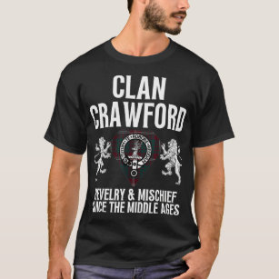 Crawford Clan Scottish Name Coat Of Arms Tartan Fa T-Shirt