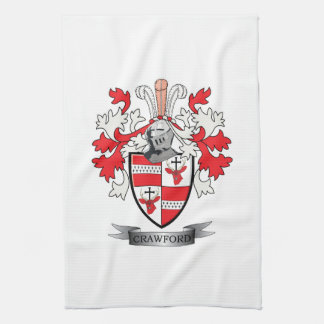 Crawford Family Crest Coat of Arms Tea Towel