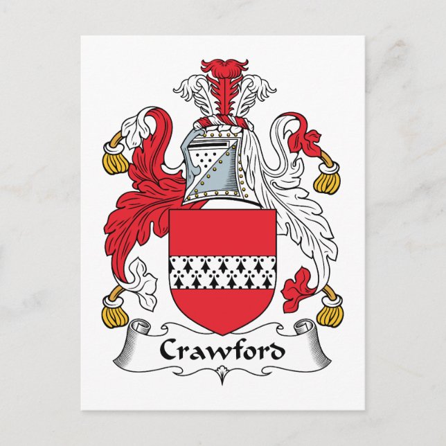 Crawford Family Crest Postcard (Front)