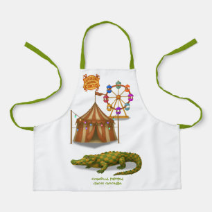 Crawford, painted circus crocodile apron