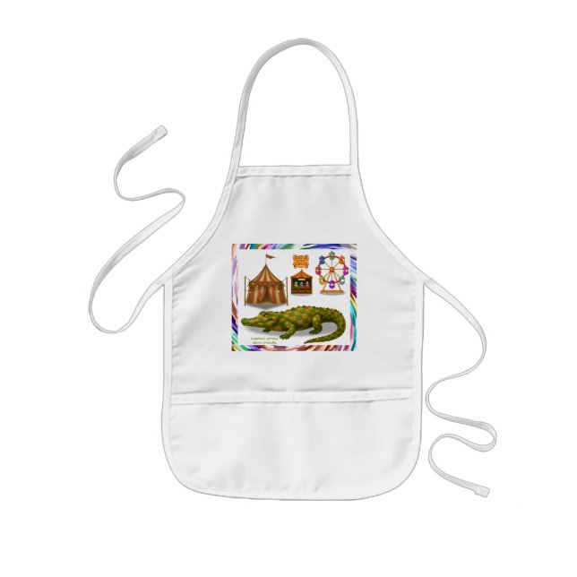 Crawford, painted circus crocodile kids apron (Front)