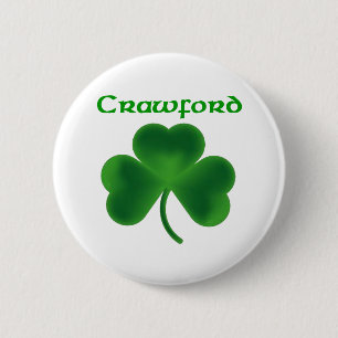 Crawford Shamrock 6 Cm Round Badge