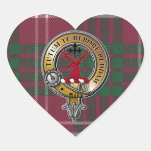 Crawford Tartan & Badge Heart Sticker
