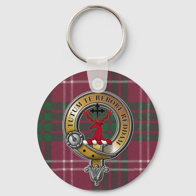 Crawford Tartan & Badge Key Ring (Front)