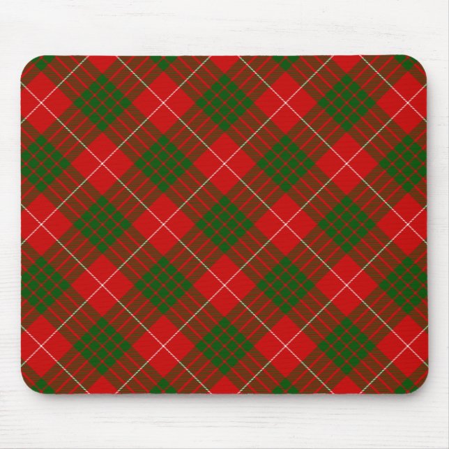 Crawford tartan red green plaid mouse pad (Front)