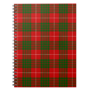 Crawford tartan red green plaid spiral notebook