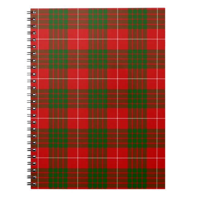 Crawford tartan red green plaid spiral notebook (Front)