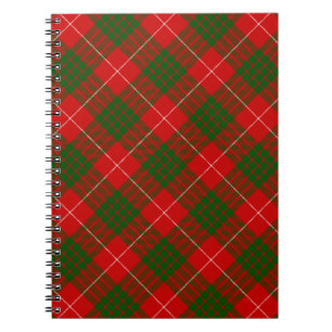 Crawford tartan red green plaid spiral notebook
