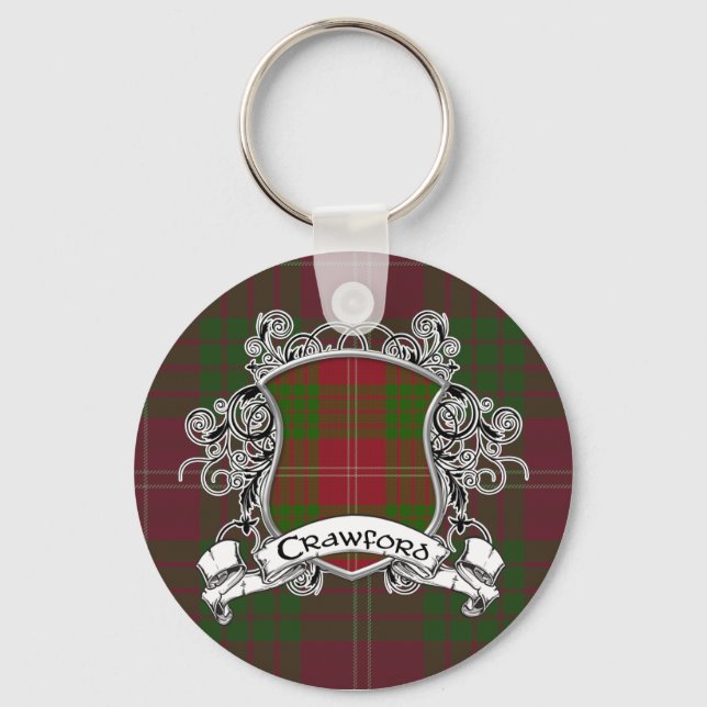 Crawford Tartan Shield Key Ring (Front)