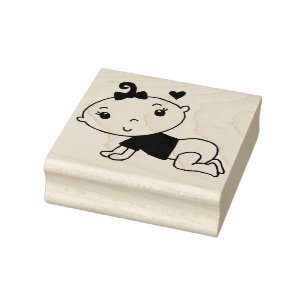 Crawing Baby Rubber Stamp