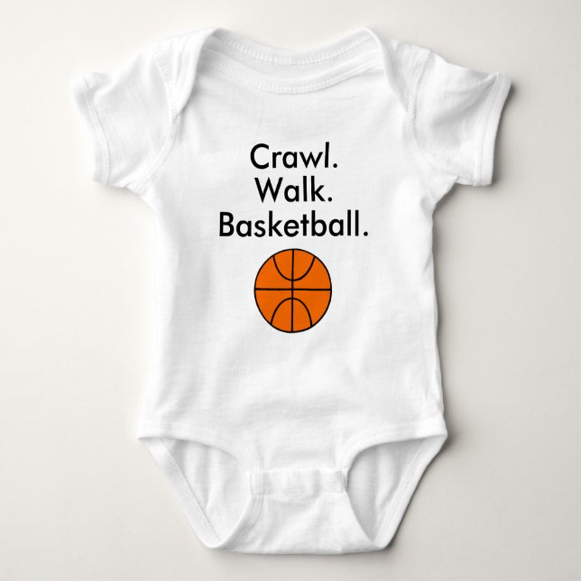 Crawl Walk Basketball Baby Bodysuit (Front)