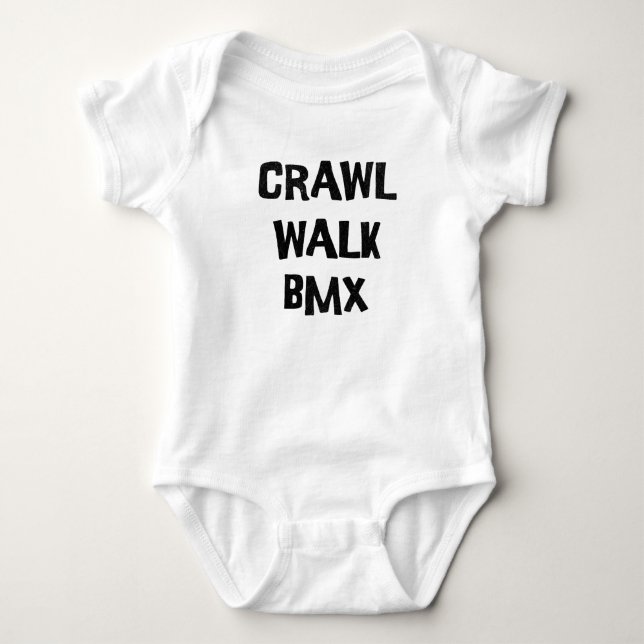 Crawl Walk BMX Funny  Baby Bodysuit (Front)