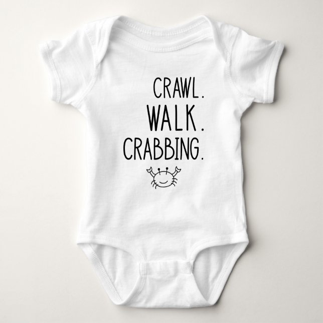 Crawl Walk Crabbing - Little Crabber Baby Bodysuit (Front)