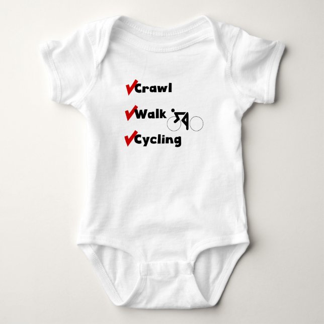 Crawl Walk Cycling Baby Bodysuit (Front)