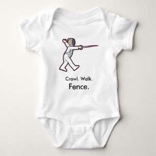 Crawl Walk Fence Fencing Baby Bodysuit