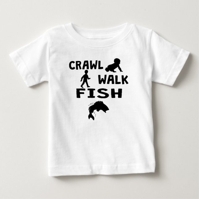Crawl Walk Fish Baby T-Shirt (Front)