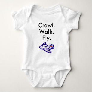 Crawl Walk Fly Aeroplane Baby Bodysuit