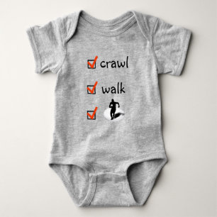 Crawl, Walk, Football, Rugby, Footy Baby Bodysuit