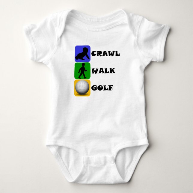 Crawl Walk Golf Baby Bodysuit (Front)