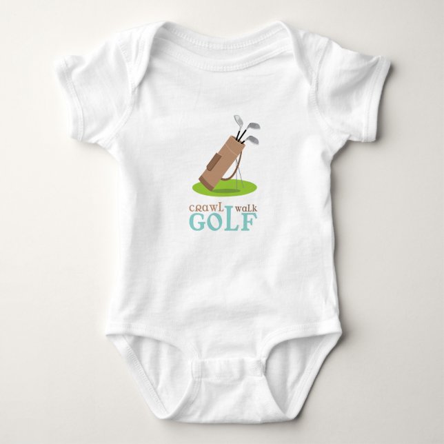 Crawl Walk Golf Baby Bodysuit (Front)
