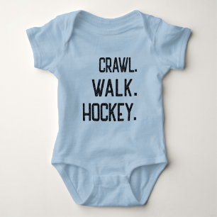 Crawl Walk Hockey - Cute Little Hockey  Baby Bodysuit