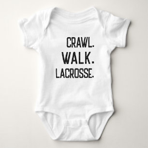 Crawl Walk Lacrosse - Cute Lacrosse Player Baby Bodysuit