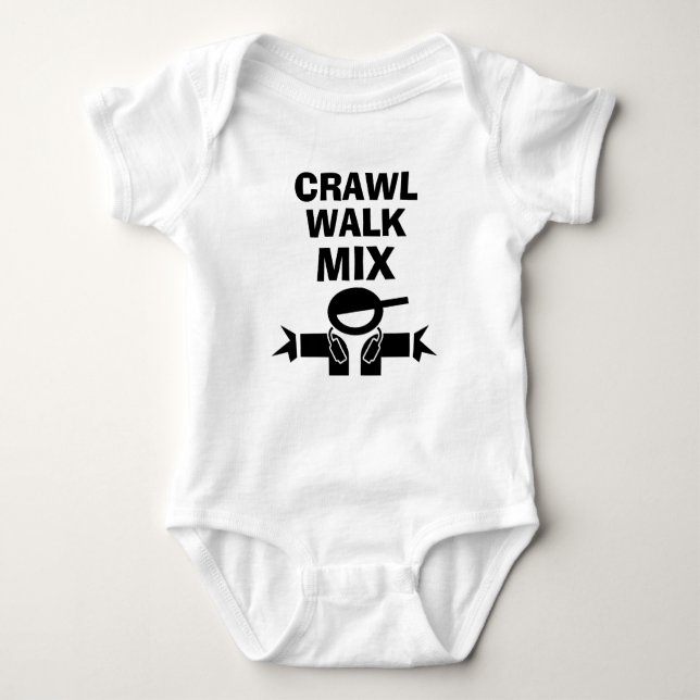 CRAWL WALK MIX baby bodysuit for future DJ (Front)