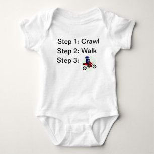 Crawl Walk Motocross  Baby Bodysuit