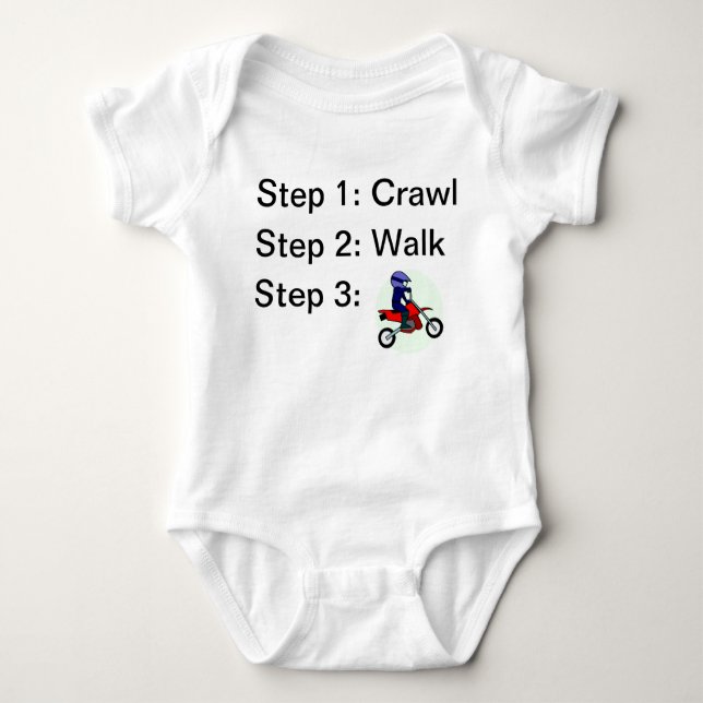 Crawl Walk Motocross  Baby Bodysuit (Front)