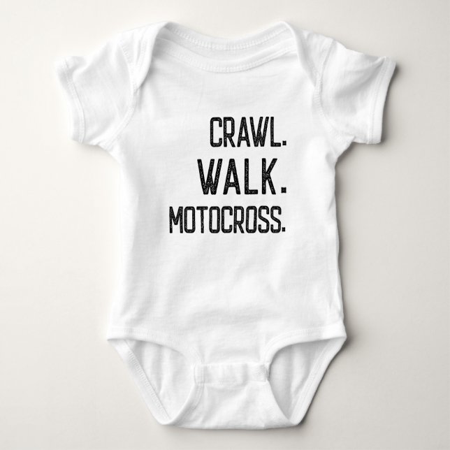 Crawl Walk Motocross Baby Bodysuit (Front)