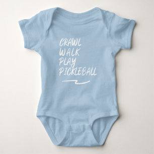 Crawl, walk, play pickleball baby bodysuit
