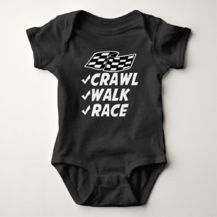 crawl walk race baby bodysuit