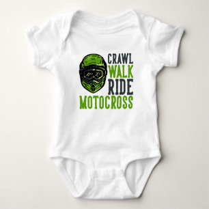 Crawl Walk Ride Motocross  Baby Bodysuit